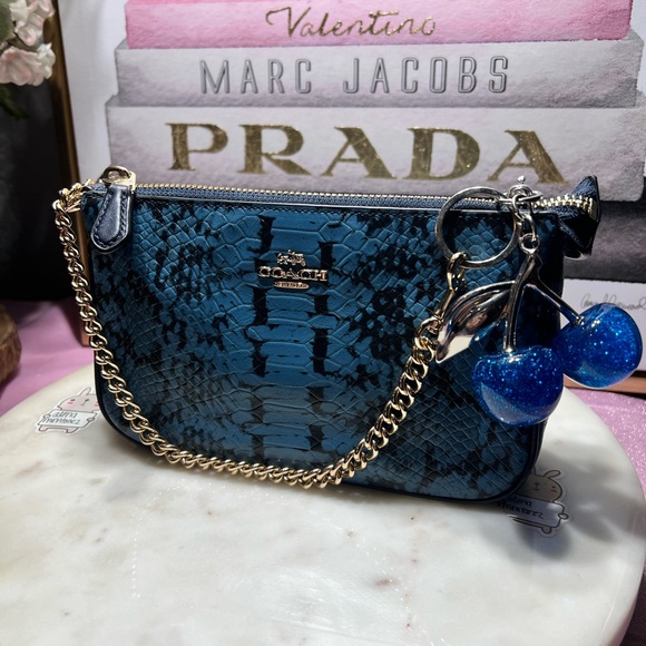 Coach Handbags - Coach Nolita 19 wristlet Blue Snake Print NWOT